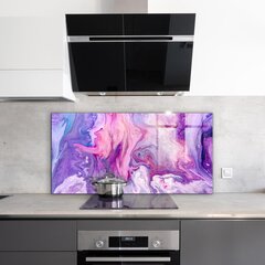 Virtuves sienas panelis, Rozā abstrakcija, 140x70cm cena un informācija | Virtuves furnitūra | 220.lv