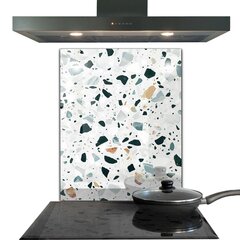 Virtuves sienas panelis, Pelēka kvarca terrazzo tekstūra, 60x80cm цена и информация | Комплектующие для кухонной мебели | 220.lv