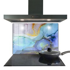 Virtuves sienas panelis, Zilās enerģijas abstrakcija, 80x60cm cena un informācija | Virtuves furnitūra | 220.lv