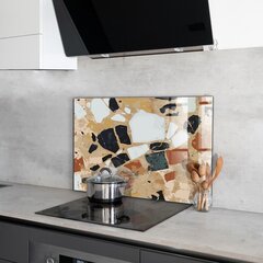 Virtuves sienas panelis, Terrazzo dabiskais akmens, 80x60cm цена и информация | Комплектующие для кухонной мебели | 220.lv