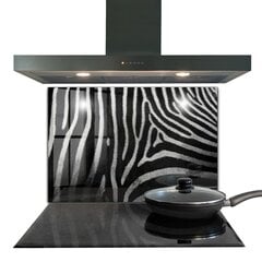 Virtuves sienas panelis, Zebra Skin African Ext, 80x60cm cena un informācija | Virtuves furnitūra | 220.lv
