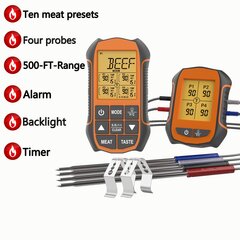'1 беспроводной термометр для мяса для гриля и копчения' цена и информация | Кухонные принадлежности | 220.lv