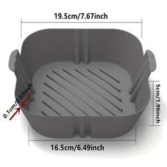 '1gab kvadrātveida gaisa fritieris silikona katls atkārtoti lietojams gaisa friteri ieliktņi cepeškrāsns cepšanas paplāte mājas virtuves gaisa cepšanas iekārtas piederumi 19.48cmx16.48cmx4.98cm' cena un informācija | Virtuves piederumi | 220.lv