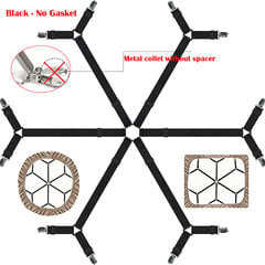 '1gab palagu klipši gultas piederumi gultas veļas turētāju siksnas elastīgie matrača skavas regulējami palagu stiprinājumi (12 klipši)' cena un informācija | Gultas veļas komplekti | 220.lv