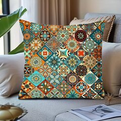 '1gab bohēmas stila mandalas spilvena pārvalks 44.96x44.96cm vibrants' cena un informācija | Gultas veļas komplekti | 220.lv