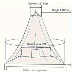 '1 шт. навес для кровати, москитная сетка, бытовая бесплатная установка, потолочный купол, москитная сетка, защита от насекомых, подвесной навес для взрослых, детский купол, москитная сетка, простая кровать, мантия, напольный корт, москитная сетка, декор спальни' цена и информация | Москитные сетки | 220.lv