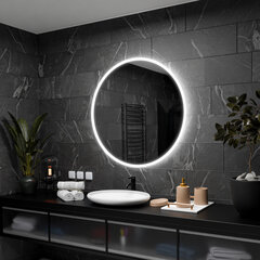ApaļšSpogulis ar LED Apgaismojumu Vannas Istabai, Guļamistabai, Viesistabai - Delhi - 95 cm cena un informācija | Vannas istabas spoguļi | 220.lv