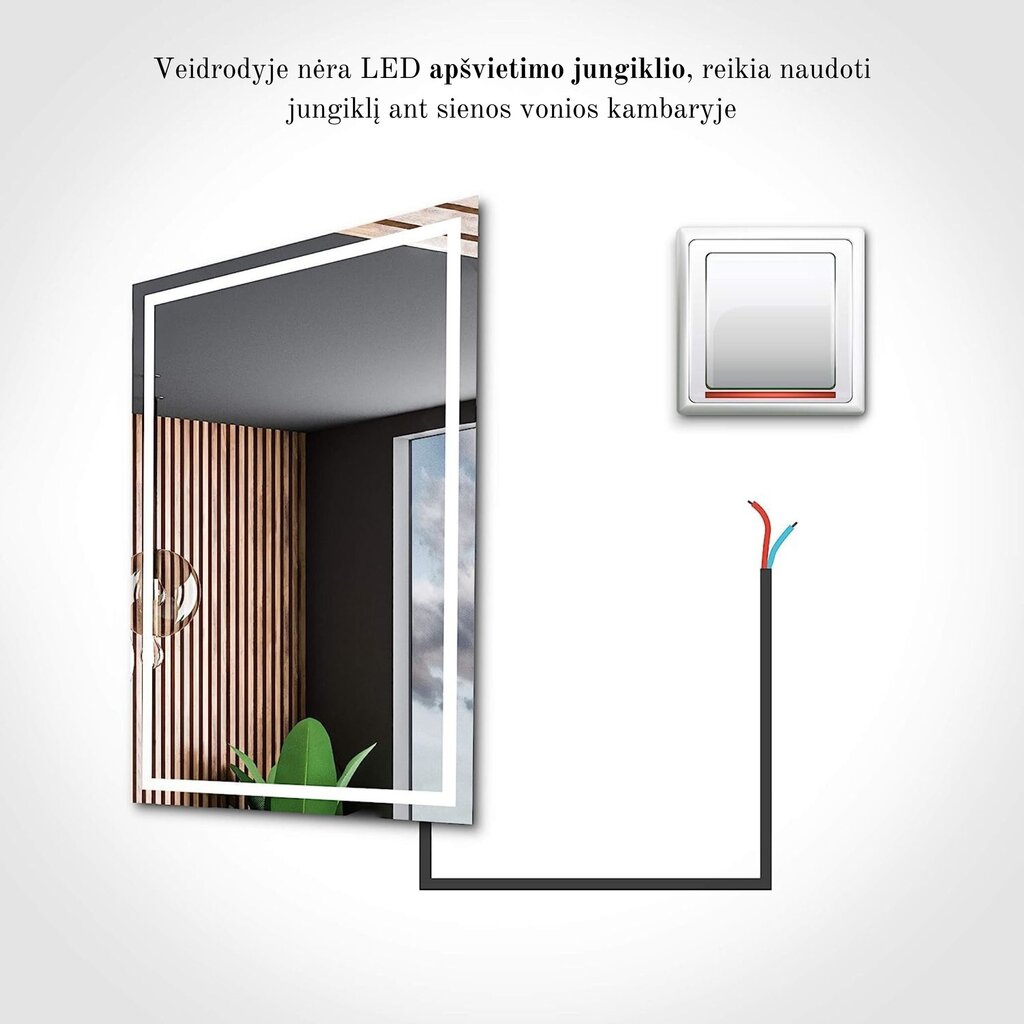 ApaļšSpogulis ar LED Apgaismojumu Vannas Istabai, Guļamistabai, Viesistabai - Delhi - 105 cm cena un informācija | Vannas istabas spoguļi | 220.lv