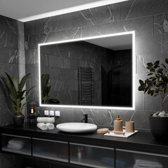 Spogulis ar LED Apgaismojumu Vannas Istabai, Guļamistabai, Viesistabai - Boston - 90 cm, 60 cm cena un informācija | Vannas istabas spoguļi | 220.lv