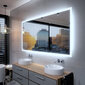 Spogulis ar LED Apgaismojumu Vannas Istabai, Guļamistabai, Viesistabai - Boston - 130 cm, 80 cm cena un informācija | Vannas istabas spoguļi | 220.lv