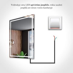 Spogulis ar LED Apgaismojumu Vannas Istabai, Guļamistabai, Viesistabai - Arica - 70 cm, 50 cm cena un informācija | Vannas istabas spoguļi | 220.lv