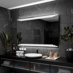Spogulis ar LED Apgaismojumu Vannas Istabai, Guļamistabai, Viesistabai - Burma - 110 cm, 90 cm cena un informācija | Vannas istabas spoguļi | 220.lv