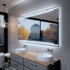 Spogulis ar LED Apgaismojumu Vannas Istabai, Guļamistabai, Viesistabai - Burma - 140 cm, 60 cm cena un informācija | Vannas istabas spoguļi | 220.lv