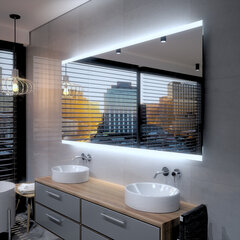 Spogulis ar LED Apgaismojumu Vannas Istabai, Guļamistabai, Viesistabai - Brasil - 90 cm, 80 cm cena un informācija | Vannas istabas spoguļi | 220.lv