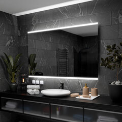 Spogulis ar LED Apgaismojumu Vannas Istabai, Guļamistabai, Viesistabai - Brasil - 100 cm, 60 cm cena un informācija | Vannas istabas spoguļi | 220.lv