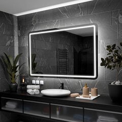 Spogulis ar LED Apgaismojumu Vannas Istabai, Guļamistabai, Viesistabai - Madrid - 110 cm, 60 cm cena un informācija | Vannas istabas spoguļi | 220.lv