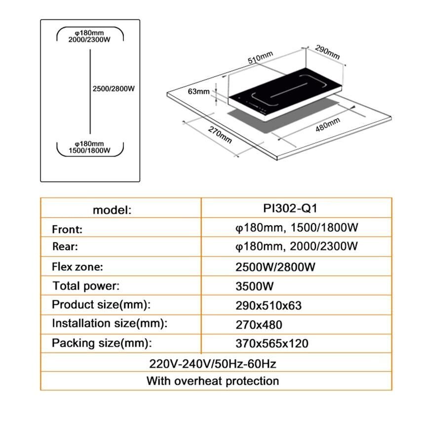 Schlosser PI302Q1CW цена и информация | Plīts virsmas | 220.lv