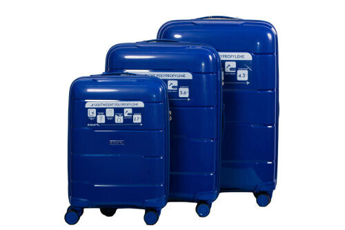 Alezar Lux Neo koferu komplekts, zils cena un informācija | Koferi, ceļojumu somas | 220.lv