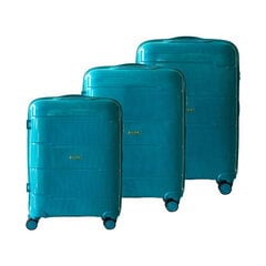 Набор чемоданов Alezar Lux, 3 шт., зеленый цена и информация | Чемоданы, дорожные сумки | 220.lv