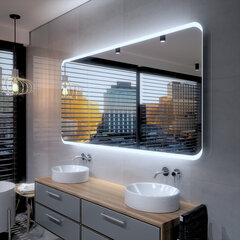 Spogulis ar LED Apgaismojumu Vannas Istabai, Guļamistabai, Viesistabai - Modena - 140 cm, 100 cm cena un informācija | Vannas istabas spoguļi | 220.lv