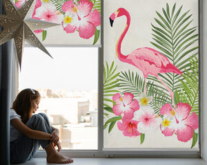 Rullo žalūzijas, Flamingo Uz Lapām, 100x100 cm цена и информация | Рулонные шторы | 220.lv