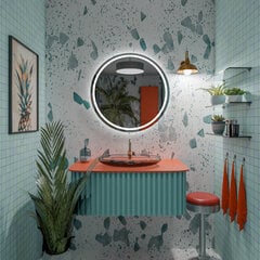 ApaļšSpogulis ar LED Apgaismojumu Vannas Istabai, Guļamistabai, Viesistabai - London - 50 cm cena un informācija | Vannas istabas spoguļi | 220.lv