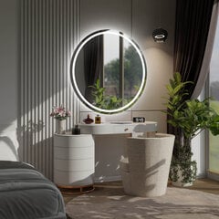 ApaļšSpogulis ar LED Apgaismojumu Vannas Istabai, Guļamistabai, Viesistabai - London - 95 cm cena un informācija | Vannas istabas spoguļi | 220.lv