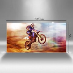 Rūdīta stikla attēls Labāk valkājiet motokrosa enduro ķiveri, 100x50 cm цена и информация | Картины | 220.lv