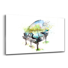 Rūdīta stikla attēls Ilustrācija 4 Seasons Piano, 100x50 cm цена и информация | Картины | 220.lv