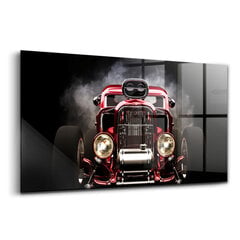 Rūdīta stikla attēls Vecs vintage auto, 100x50 cm цена и информация | Картины | 220.lv