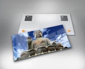 Rūdīta stikla attēls Tian Tan Buda Honkongā, 100x50 cm cena un informācija | Gleznas | 220.lv