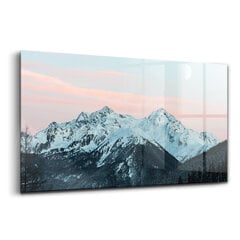 Rūdīta stikla attēls Kalnu grēda ziemā, 100x50 cm cena un informācija | Gleznas | 220.lv