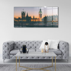 Rūdīta stikla attēls Bigbena torņa tilts Londonā, 100x50 cm cena un informācija | Gleznas | 220.lv