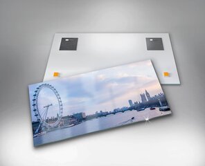 Rūdīta stikla attēls Londonas acs pilsētas panorāma, 100x50 cm cena un informācija | Gleznas | 220.lv