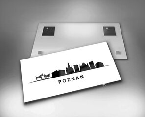 Rūdīta stikla attēls Poznaņas panorāmas grafika, 100x50 cm cena un informācija | Gleznas | 220.lv