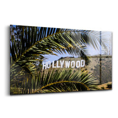 Rūdīta stikla attēls Holivudas zīme Losandželosā, 100x50 cm cena un informācija | Gleznas | 220.lv