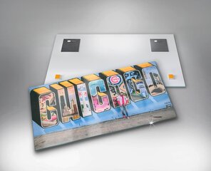 Rūdīta stikla attēls Grafiti ASV, 100x50 cm cena un informācija | Gleznas | 220.lv