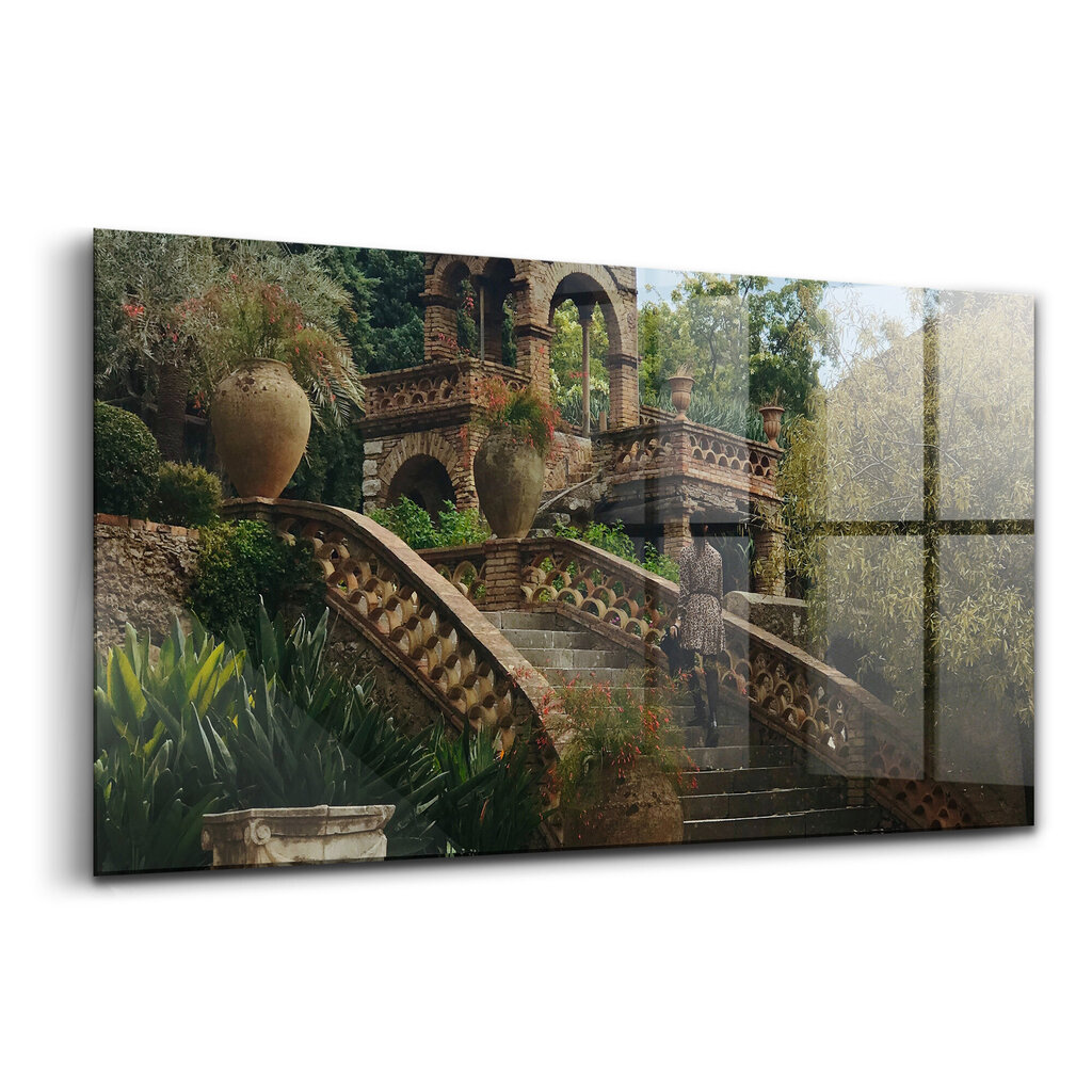 Rūdīta stikla attēls Park Villa Comunale di Taormina Itālija, 140x70 cm цена и информация | Gleznas | 220.lv