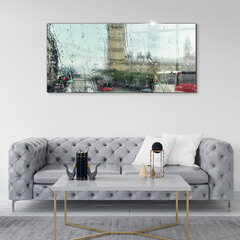 Rūdīta stikla attēls Lietainā Londona, 140x70 cm cena un informācija | Gleznas | 220.lv