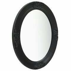 vidaXL baroka stila sienas spogulis, 50x70 cm, melns cena un informācija | Spoguļi | 220.lv