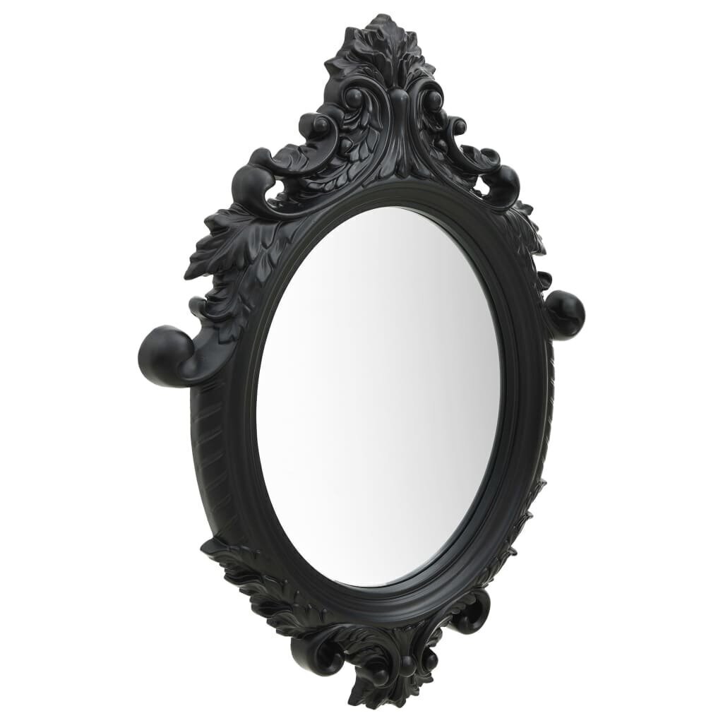 vidaXL sienas spogulis, pils interjera stils, 56x76 cm, melns цена и информация | Spoguļi | 220.lv