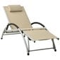 310530 vidaXL Sun Lounger with Pillow Textilene Cream цена и информация | Sauļošanās krēsli | 220.lv