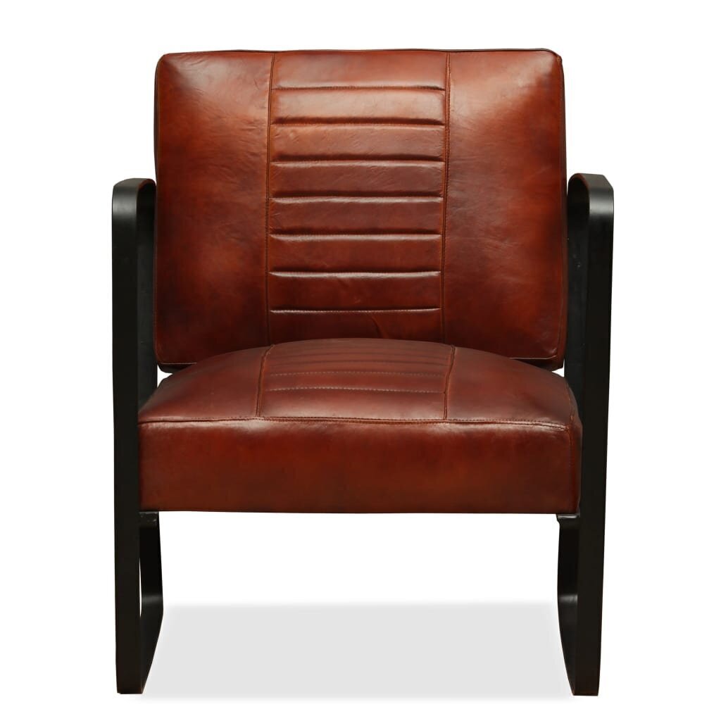 vidaXL atpūtas krēsls, brūna dabīgā āda цена и информация | Atpūtas krēsli | 220.lv