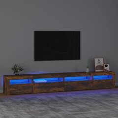 TV skapis ar led, dūmakaina ozola, 270x35x40cm cena un informācija | TV galdiņi | 220.lv