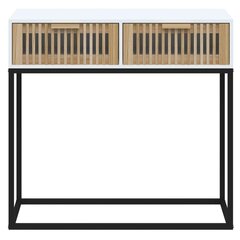 vidaXL konsoles galdiņš, 80x30x75 cm, inženierijas koks, dzelzs, balts cena un informācija | Žurnālgaldiņi | 220.lv