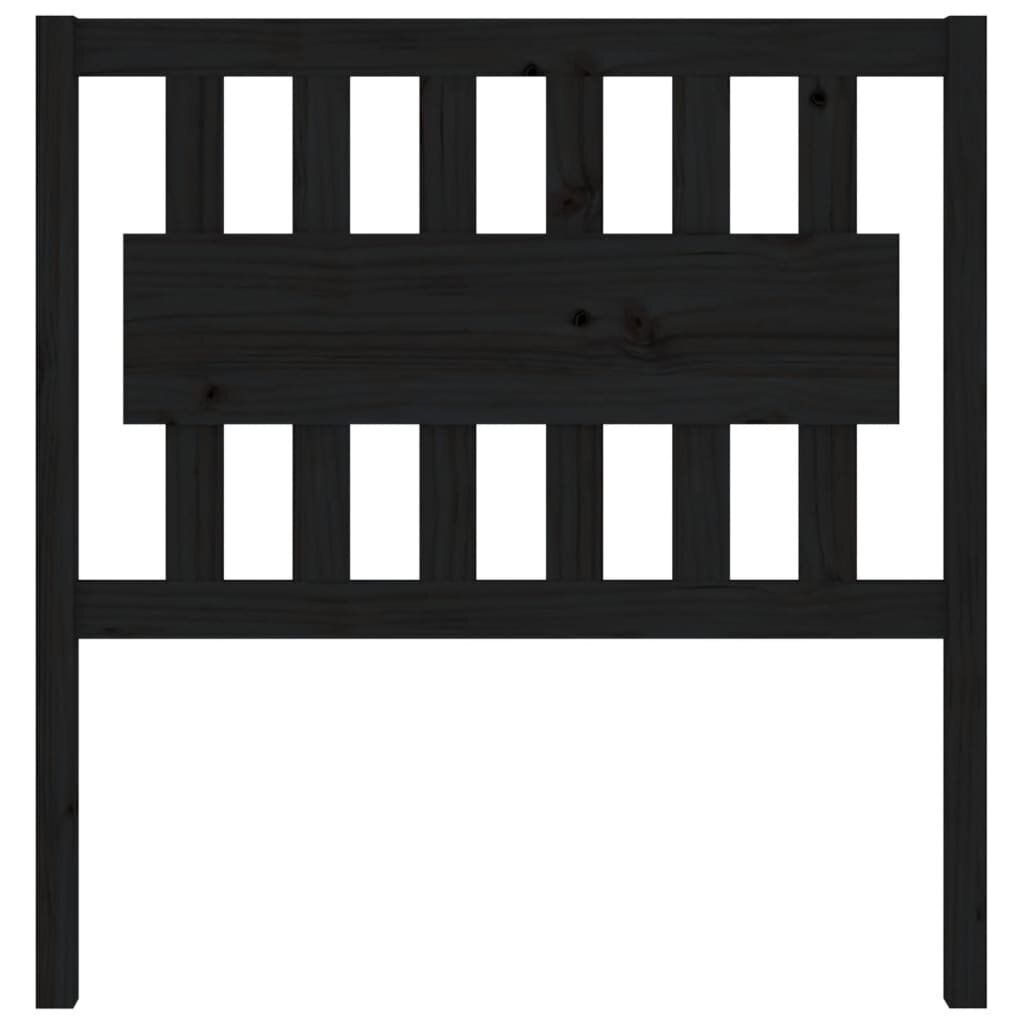vidaXL gultas galvgalis, melns, 95,5x4x100 cm, priedes masīvkoks cena un informācija | Gultas | 220.lv