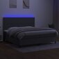 vidaXL atsperu gulta ar matraci, LED, tumši pelēka audums, 200x200 cm cena un informācija | Gultas | 220.lv