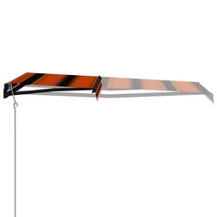 vidaXL izvelkama markīze ar vēja sensoru un LED, oranža, 350x250 cm цена и информация | Зонты, маркизы, стойки | 220.lv