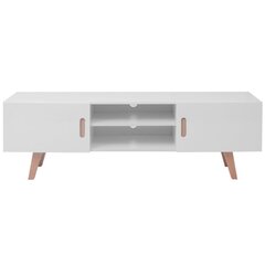 vidaXL TV galdiņš, MDF, 150x35x48,5 cm, spīdīgi balts цена и информация | Тумбы под телевизор | 220.lv