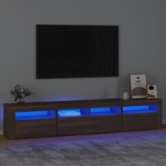 TV skapis ar led, brūns ozols, 210x35x40cm цена и информация | Тумбы под телевизор | 220.lv